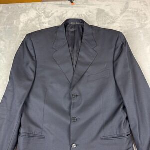 Canali Suit Jacket Mens 42 Black Fratelli Virgin Wool Super 120s Italy Blazer